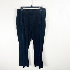 JUICY COUTURE Black Velvet Velour High Rise Elastic Pull On Waist Pants Size XL